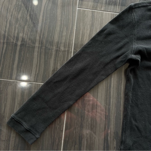 Lacoste Men’s Sweater 1/4 Button Pullover Black Long Sleeve Shirt Thermal Sz 4 - Picture 4 of 5